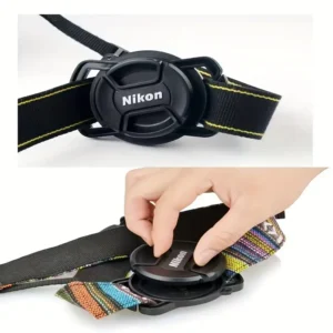 Tappo obiettivo 72mm ABS clip anti-smarrimento fibbia cinturino custodia DSLR