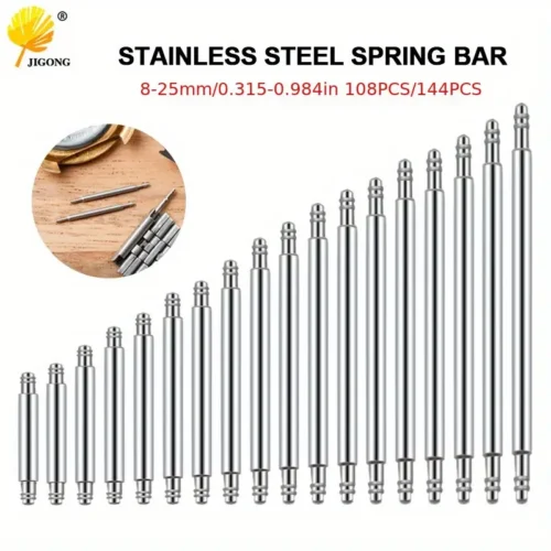 Kit riparazione cinturini orologi 108 pezzi perni metallo gioielli scarpe