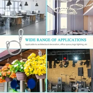 Corda sicurezza 70cm filo acciaio alta resistenza illuminazione palcoscenico