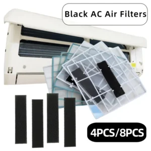 2pz filtri condizionatore aria nero germi fibra poliestere griglia nido ape