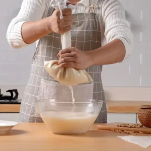 Set 5 sacchetti nylon maglia ultra-fine latte soia vino caffè erbe