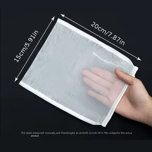 Set 5 sacchetti nylon maglia ultra-fine latte soia vino caffè erbe