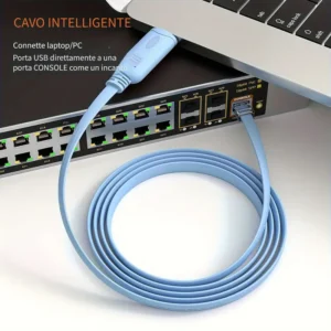 Cavo debug USB RJ45 Cisco console rollover router H3C Arba 9306 1.8mt