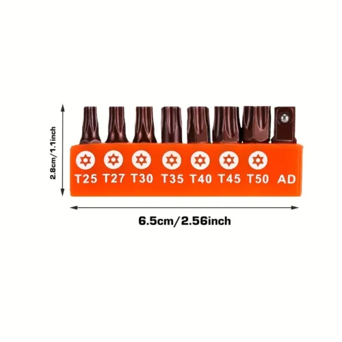 8 punte Torx antimanomissione acciaio legato S2 T25-T50 T5-T20 sicurezza