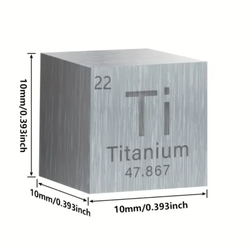 Cubo titanio puro 10mm 99,9% campione metallo chimica ricerca educativo