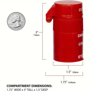 Trita taglia pillole 2-in-1 scatola portatile ROSSA lama acciaio bicchiere