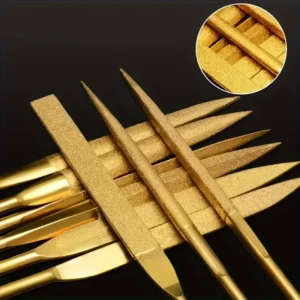 Set lime diamantate rivestimento titanio 3x140mm tempra alta frequenza