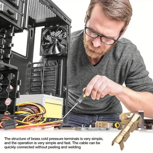 50x connettori inserti freddi linguetta U terminale fascia denti elettricità