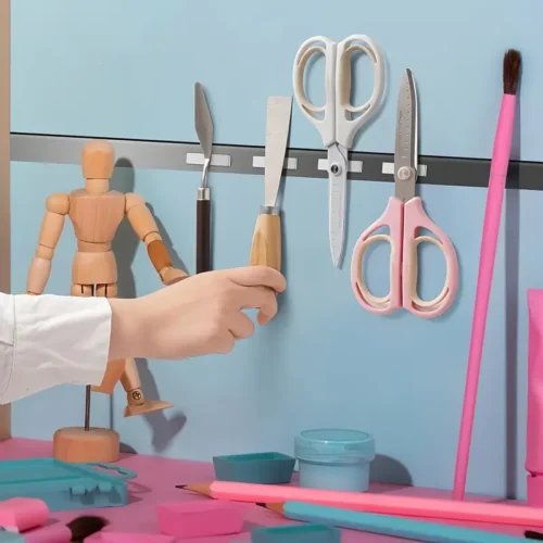 7pz Bar magnet metallo 40x10x2mm frigorifero porta doccia set ufficio