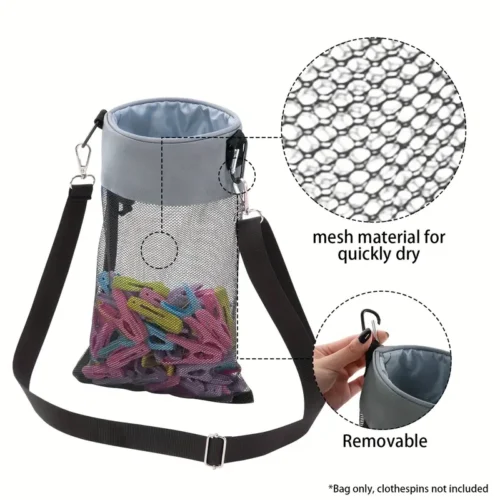 Borsa porta mollette rete appesa coulisse organizzatore bagno bucato stanza