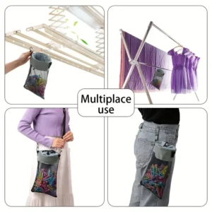 Borsa porta mollette rete appesa coulisse organizzatore bagno bucato stanza