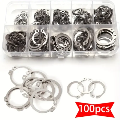 100 clip anelli serraggio acciaio inox componenti meccanici industriali durevoli