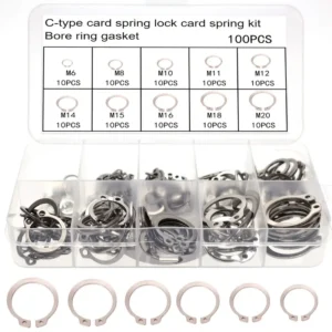 100 clip anelli serraggio acciaio inox componenti meccanici industriali durevoli