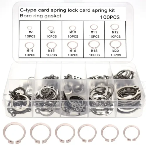 100 clip anelli serraggio acciaio inox componenti meccanici industriali durevoli