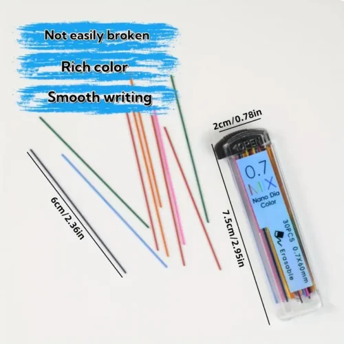 30 mine colorate matite 0,7mm ricariche automatiche cancellabili studio disegno