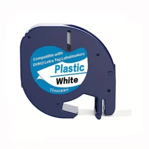 Nastro adesivo BIANCO SU NERO per Dymo Letratag Labeling Maker 16952-16935