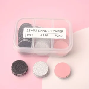 60x carta abrasiva 25mm disco metallico sostitutivo pedicure cuticole beige