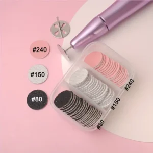 60x carta abrasiva 25mm disco metallico sostitutivo pedicure cuticole beige