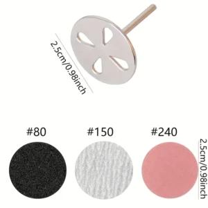 60x carta abrasiva 25mm disco metallico sostitutivo pedicure cuticole beige