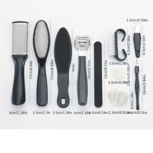 Set 10pz strumenti pedicure bellezza piedi esfoliazione macinatura piedi