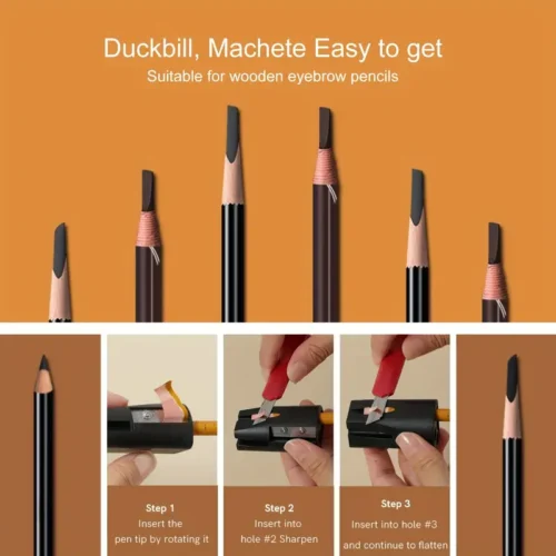 Pennello sopracciglia 3-in-1 legno impermeabile trucco occhi cosmetici