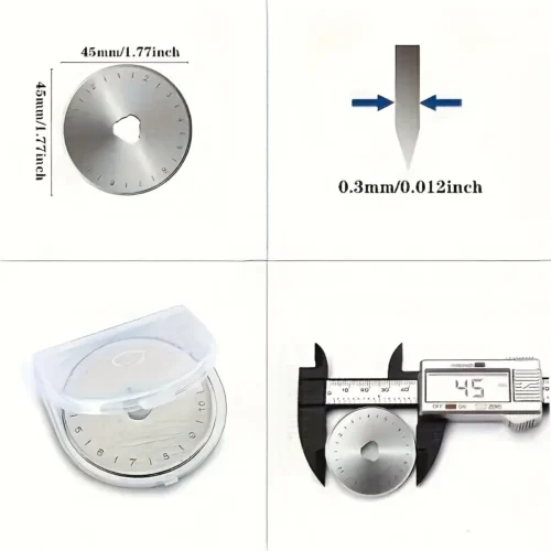 5x lame taglierine rotanti 45mm forbici ricambio cucito artigianato