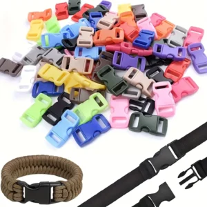 50x fibbie laterali curve colorate plastica regolabile paracord collari