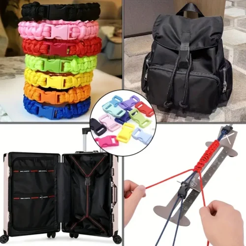 50x fibbie laterali curve colorate plastica regolabile paracord collari