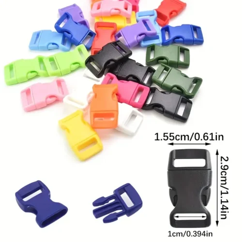 50x fibbie laterali curve colorate plastica regolabile paracord collari
