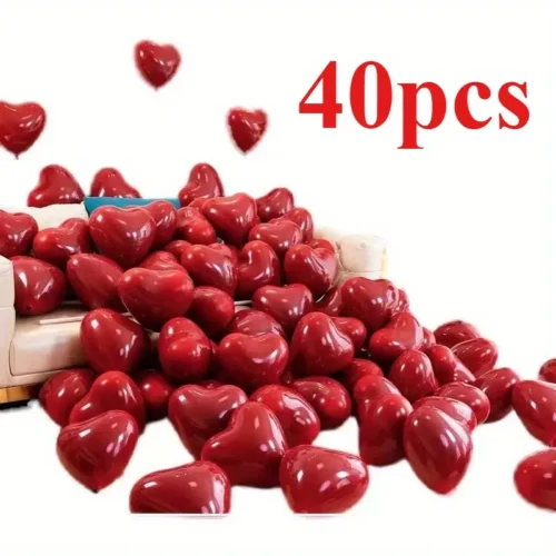 40 palloncini rossi cuore compleanni matrimoni Natale addobbi tessuto resistente