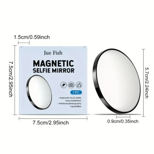 Specchio selfie magnetico telefono BIANCO HD monitoraggio lente fotocamera