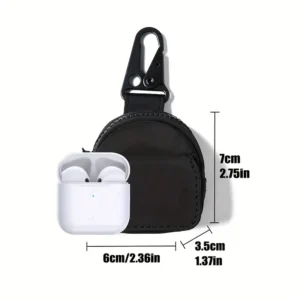 Borsa tracolla senza mani clip cintura zipper resistente portachiavi nero