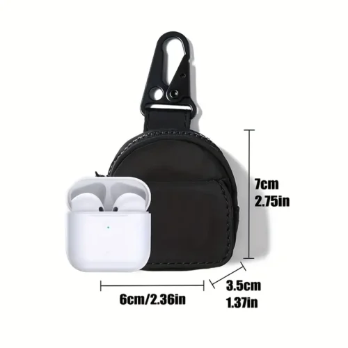 Borsa tracolla senza mani clip cintura zipper resistente portachiavi nero