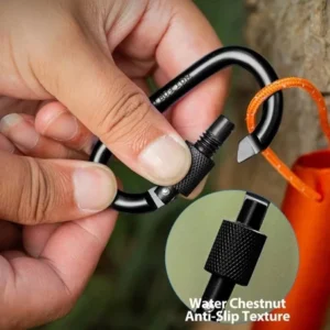 4x Gancio Molla Tipo D Vite Porta Fibbia Lega Nera Campeggio Pesca