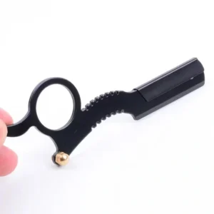 Rasoio Pieghevole Manuale Acciaio Inossidabile Vintage Mini Sicuro NERO
