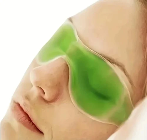 Maschera Occhi Gel Rinfrescante Sacchetti Riutilizzabili Terapia Freddo VERDE