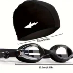 Set Occhialini Nuoto Adulti Cuffia Antiappannamento Tappi Pinza Nasale