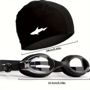 Set Occhialini Nuoto Adulti Cuffia Antiappannamento Tappi Pinza Nasale