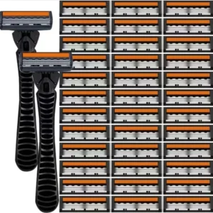 Set rasoi uomo usa getta 1 manico + 4 lame metalliche ricaricabili barba