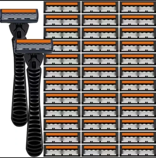 Set rasoi uomo usa getta 1 manico + 4 lame metalliche ricaricabili barba