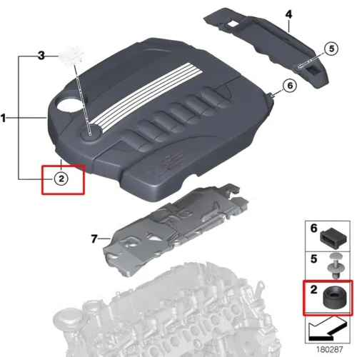 2x Guarnizioni Montaggio Motore Gomma per BMW 1 2 3 4 5 7 X1 X3 X5 X6