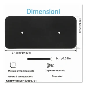 2pz Filtro Asciugatrice per Hoover per Candy 40006731 Poliestere Rettangolare