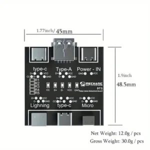 1x Scheda Tester Cavo USB DT3 Compact Identificazione Rapida PCB Durevole