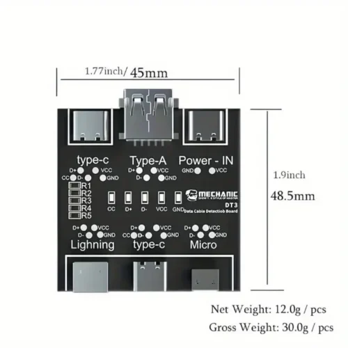 1x Scheda Tester Cavo USB DT3 Compact Identificazione Rapida PCB Durevole