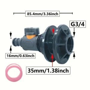 1x Adattatore Serbatoio IBC Resistente Valvola Idraulico EU/US Raccolta Acqua