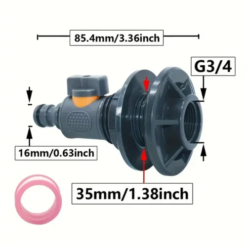 1x Adattatore Serbatoio IBC Resistente Valvola Idraulico EU/US Raccolta Acqua