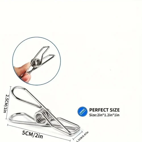 10x pinze Mollette Acciaio Inox Clip Metalliche Antiruggine Alta Resistenza