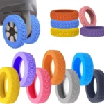 8x Copri Ruote Silicone Bagagli Riduzione Rumore Protezione Sedie/Borse NERO