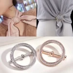 1x Fibbia Regolabili Cerchio Scialli Sciarpe Multifunzione Elegante ARGENTATO