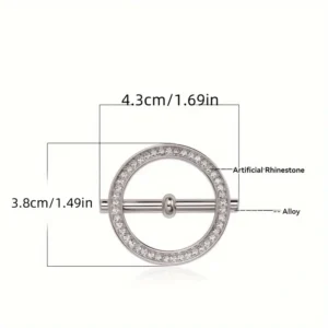 1x Fibbia Regolabili Cerchio Scialli Sciarpe Multifunzione Elegante ARGENTATO